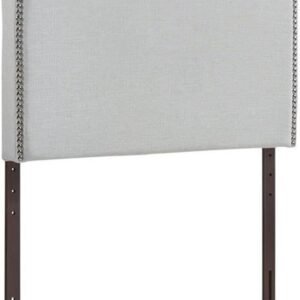 Rosebery Kids Modern Fabric Upholstered Twin Panel Headboard in Sky Gray