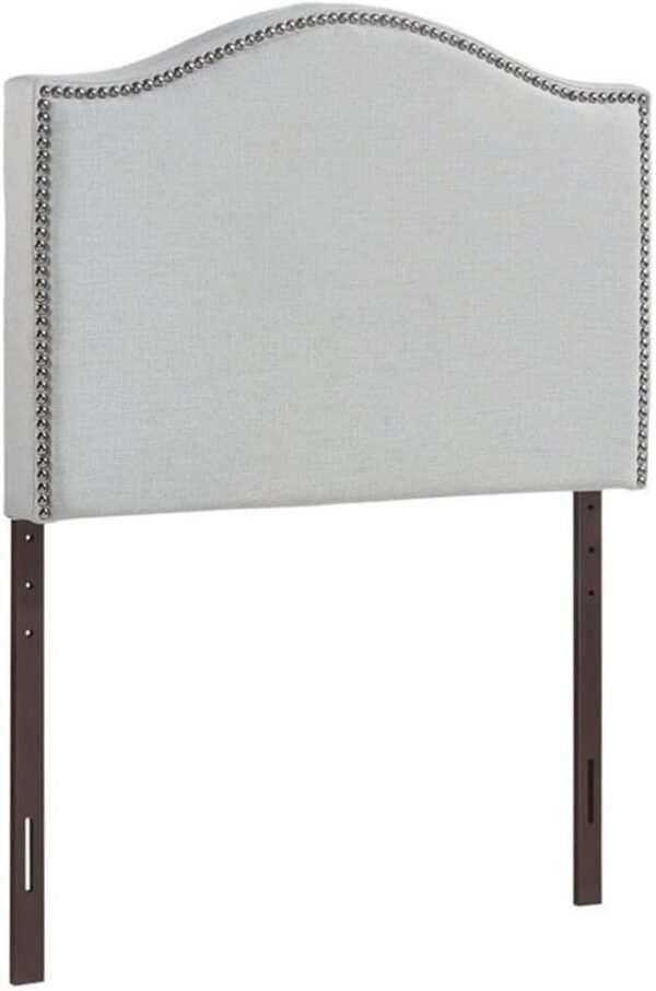Rosebery Kids Modern Fabric Upholstered Twin Panel Headboard in Sky Gray