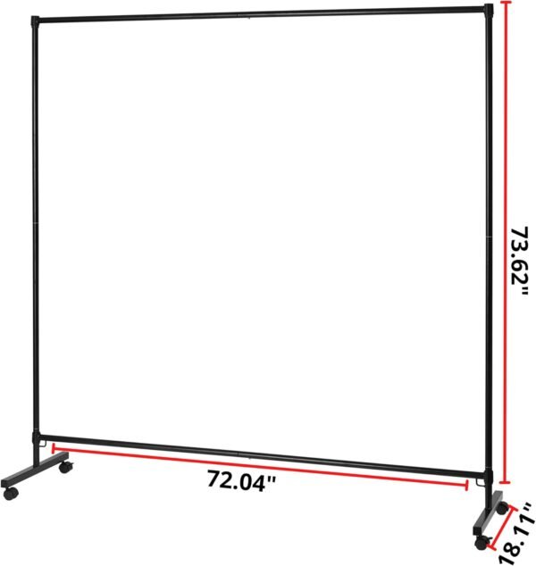 Don't Look at Me - Simplified Privacy Room Divider - Black Frame with Black Privacy Fabric - Image 5