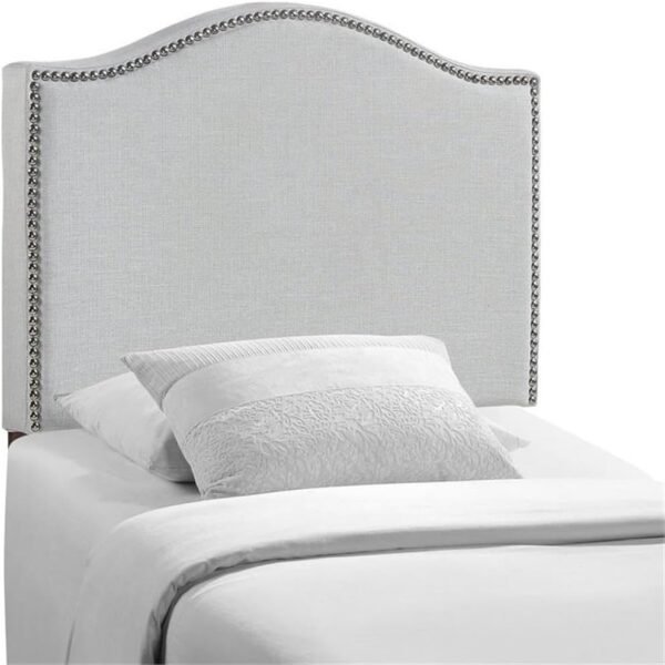 Rosebery Kids Modern Fabric Upholstered Twin Panel Headboard in Sky Gray - Image 5