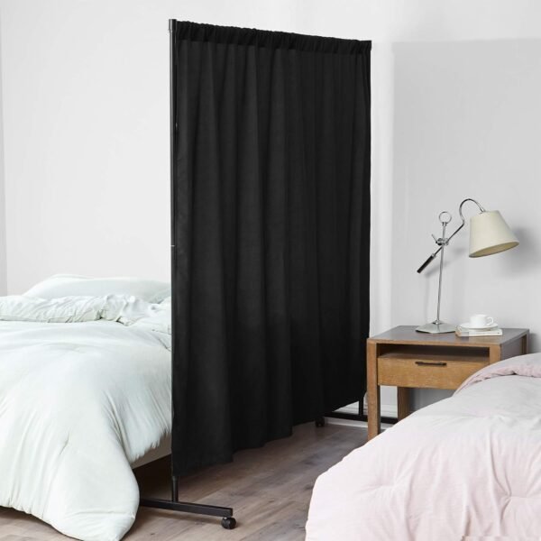 Don't Look at Me - Simplified Privacy Room Divider - Black Frame with Black Privacy Fabric - Image 2