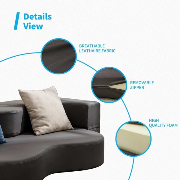 Mjkone Full Size Floding Sofa Bed, Floor Sofa Bed with Memory Foam, Upholstered Convertible Couch Bed, Fold Out Futon Sleeper Couch Bed for Living Room,Guest Room, Washable Cover,Dark Gray - Image 5