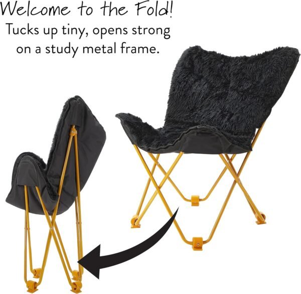 Urban Lifestyle Mongolian Butterfly Chair, Black - Image 4
