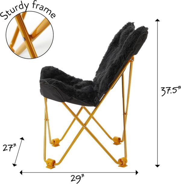 Urban Lifestyle Mongolian Butterfly Chair, Black - Image 3