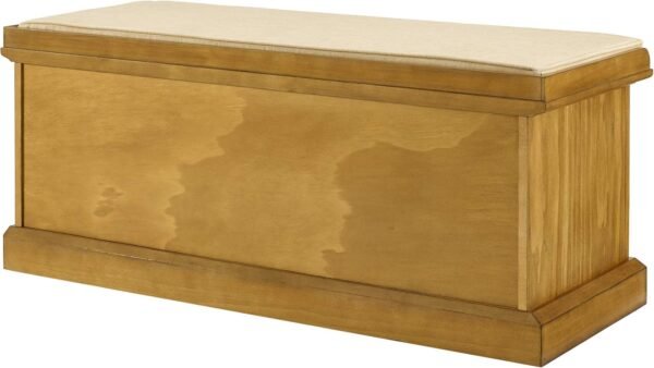 Crosley Furniture Brennan Entryway Storage Bench with Bins and a Shoe Rack Organizer, Natural - Image 4