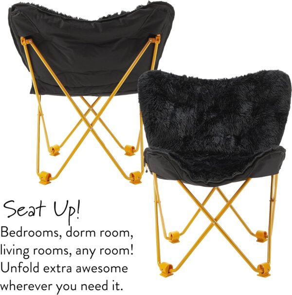 Urban Lifestyle Mongolian Butterfly Chair, Black - Image 5