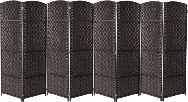 Sorbus 8 Panel Room Divider 6 ft. Tall - Privacy Screen, Extra Wide Double Hinged Panels, Diamond Double-Weaved, Partition Room Dividers and Folding Privacy Screens, Wall Divider for Room Separation