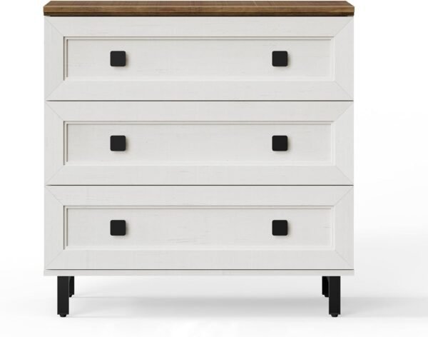 White Chest of Drawer Dresser, Modern White Accent Cabinet, Free Standing Cabinet, Wooden Buffet Sideboards for Bedroom, Kitchen,Home Office - Image 5