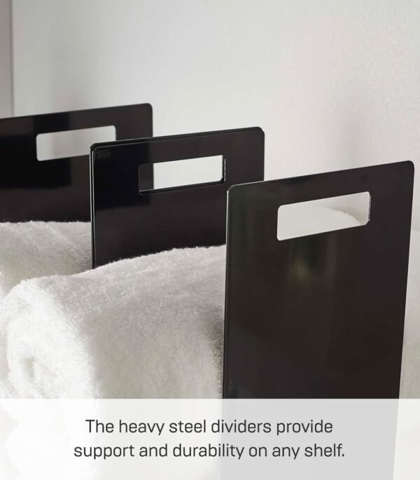 Yamazaki Home Tower Black Interlocking Towel Organizer (Set of 2) - Image 6
