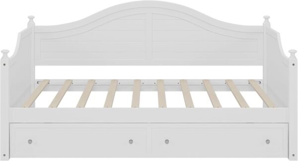 College Twin Size Daybed with Storage: LifeSky Modern Sofa Bed for Small Spaces - Scandinavian Dorm Furniture White - Image 6