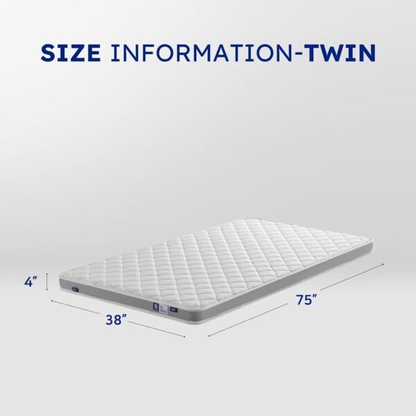 VA3 Z Cube Mattress Topper, Dorm Topper, Premium 4 Inch Topper in A Box Mattress Two-Sided Plush Top Firm Bottom Edge Support Euro Top Memory Foam High Density Foam (Twin) - Image 2
