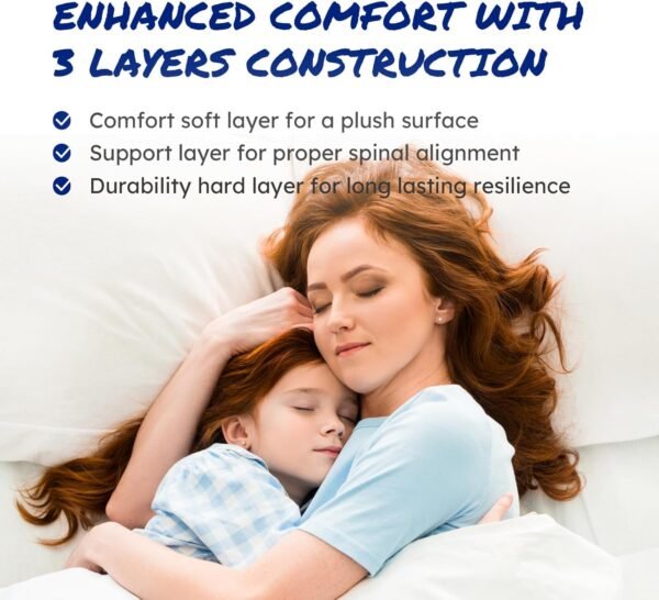 VA3 Z Cube Mattress Topper, Dorm Topper, Premium 4 Inch Topper in A Box Mattress Two-Sided Plush Top Firm Bottom Edge Support Euro Top Memory Foam High Density Foam (Twin) - Image 5