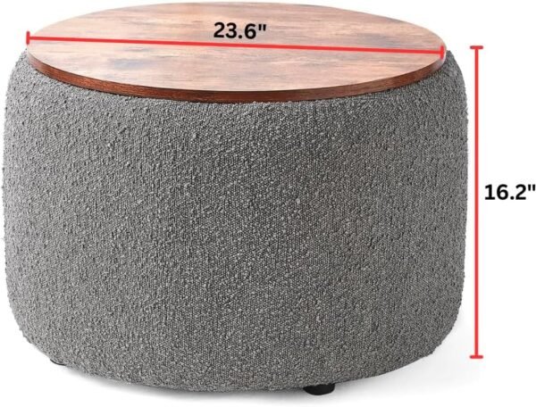 DormCo 2East™ - Storage Table Ottoman - Black/Gray - Image 3