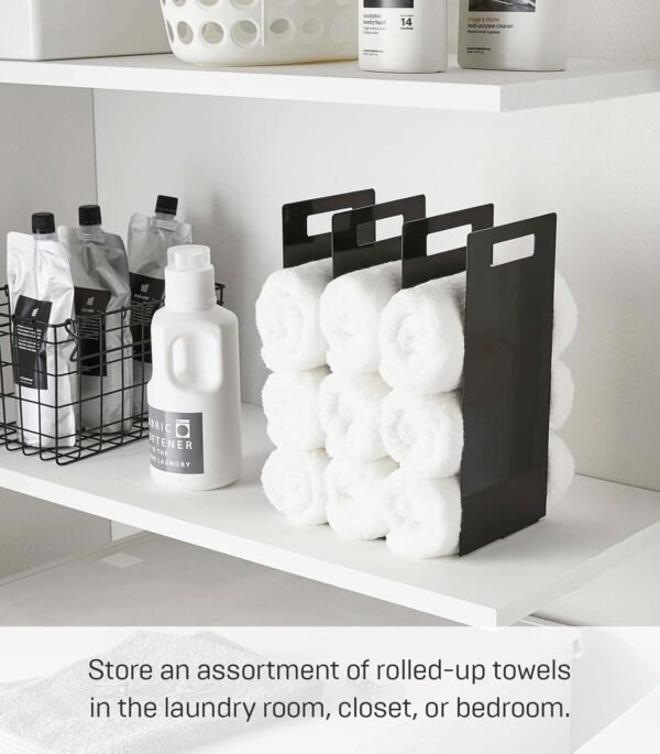 Yamazaki Home Tower Black Interlocking Towel Organizer (Set of 2) - Image 3