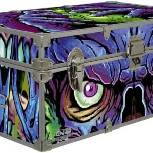 C&N Footlockers Designer Trunk – Fourth of July Americana Storage Trunk – 32x18x13.5 Inches – Patriotic Decor for Presidents or Independence Day (Creep Show)