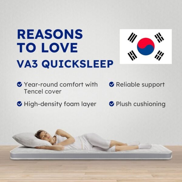 VA3 Z Cube Mattress Topper, Dorm Topper, Premium 4 Inch Topper in A Box Mattress Two-Sided Plush Top Firm Bottom Edge Support Euro Top Memory Foam High Density Foam (Twin) - Image 6