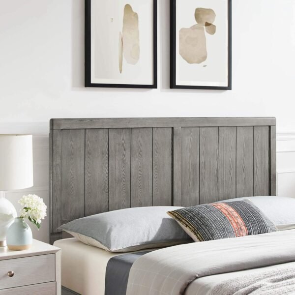 Modway MOD-6216-GRY Robbie Twin Wood Headboard, Gray
