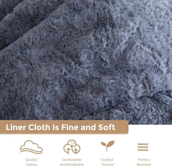 BYBYME 3 in 1 Bean Bag Chair, Convertible Chair Folds from Bean Bag to Lounger, High-Density Foam Filling, Faux Fur Big Sofa Bed, Giant Bean Bag Chair Bed for Adults - Image 6