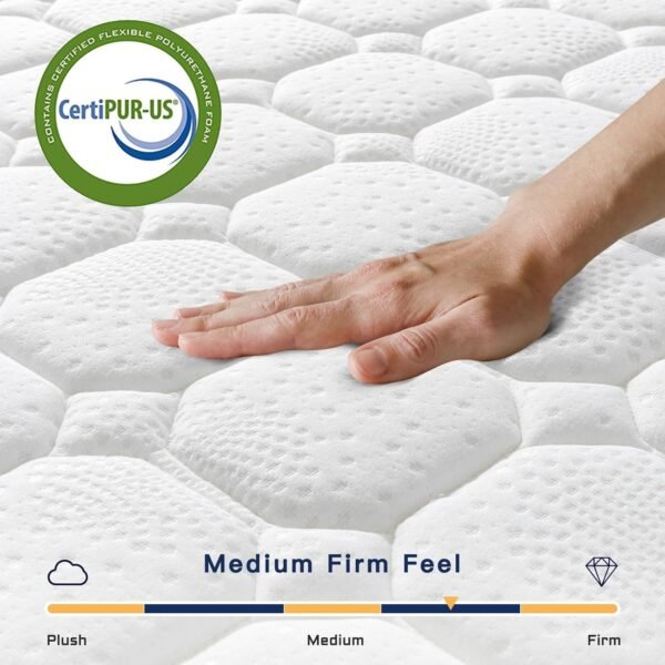 Vesgantti 10 Inch Multilayer Hybrid Twin Mattress - Multiple Sizes & Styles Available, Ergonomic Design with Memory Foam and Pocket Spring, Medium Firm Feel, White - Image 5