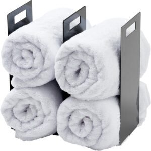 Yamazaki Home Tower Black Interlocking Towel Organizer (Set of 2)