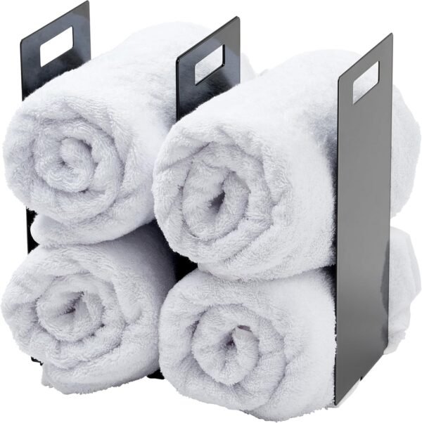 Yamazaki Home Tower Black Interlocking Towel Organizer (Set of 2)