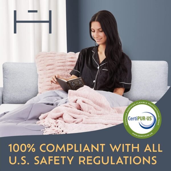Heyward Premium Memory Foam Sofa Bed Replacement Mattress for Queen Size Sleeper | 4.5” Inch | CertiPUR-US Certified | Washable Material w/Non-Slip Base | 73”L x 58”W x 4.5”H - Image 8