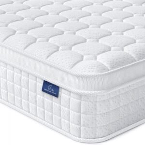 Vesgantti 10 Inch Multilayer Hybrid Twin Mattress – Multiple Sizes & Styles Available, Ergonomic Design with Memory Foam and Pocket Spring, Medium Firm Feel, White