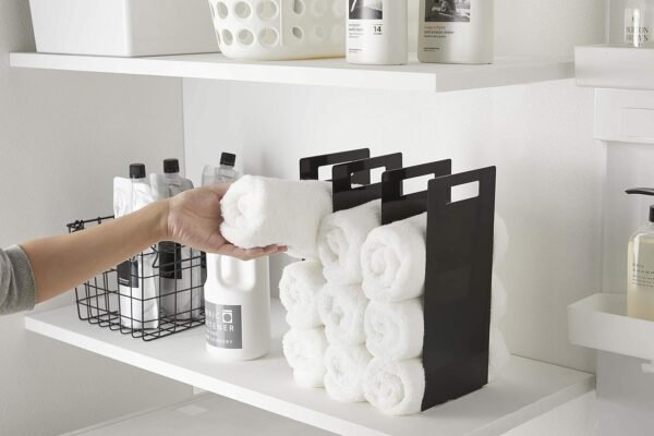 Yamazaki Home Tower Black Interlocking Towel Organizer (Set of 2) - Image 2