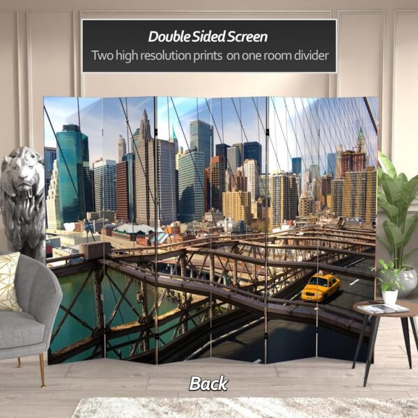 Red Lantern 6 ft. Tall Double Sided NY Taxi Room Divider, 71.25 inches high and 6 Panels wide - Image 3