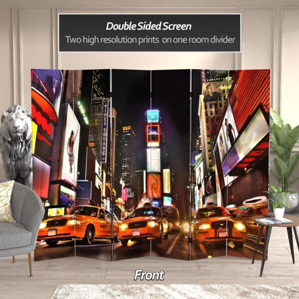 Red Lantern 6 ft. Tall Double Sided NY Taxi Room Divider, 71.25 inches high and 6 Panels wide - Image 2
