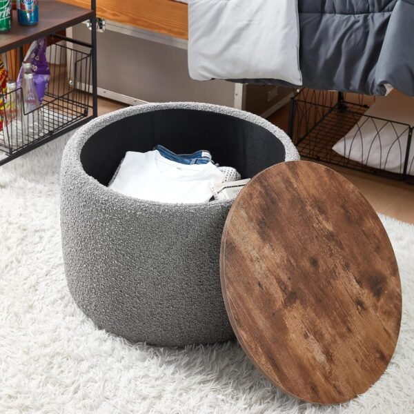 DormCo 2East™ - Storage Table Ottoman - Black/Gray - Image 5