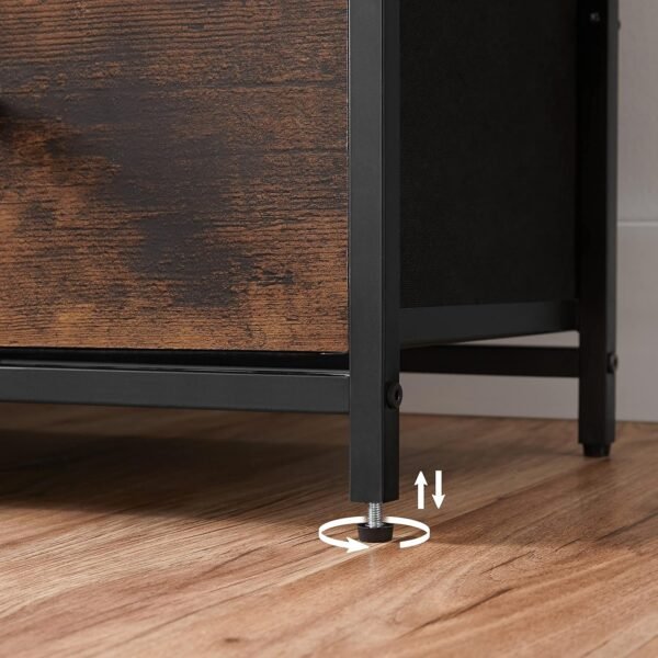 SONGMICS Dresser for Bedroom, Chest of Drawers, 6 Drawer Dresser, Closet Fabric Dresser with Metal Frame, Wooden Top and Front, Brown and Black ULGS23H - Image 10
