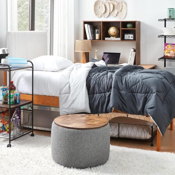 DormCo 2East™ - Storage Table Ottoman - Black/Gray - Image 2