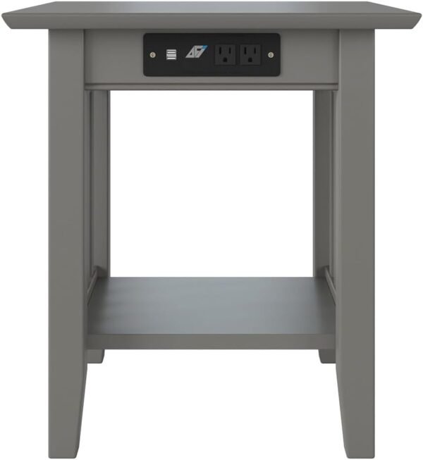 AFI, Mission End Table with Charging Station, Grey - Image 5