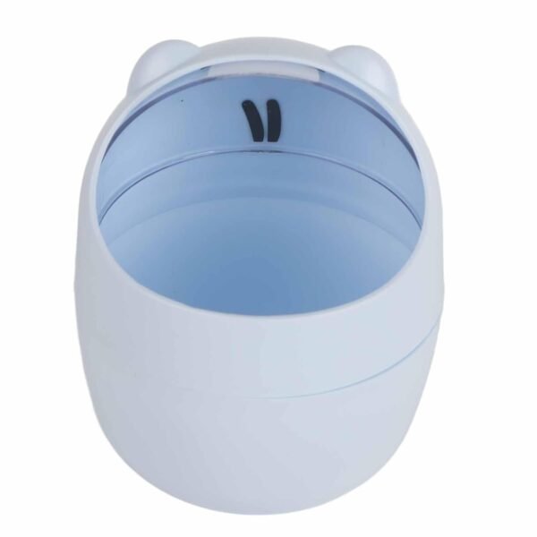 Cute Desktop Trash Can, Mini Countertop Trash Can Cartoon Cat Small Garbage Can Waste Paper Bin with Swing Lid for Bathroom, Kitchen, Bedroom, Powder Room, Craft Room, Office, College, RV (Blue) - Image 7