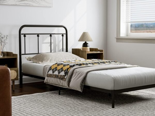 IKIFLY Metal Twin Size Headboard, Adjustable Height, Farmhouse Victorian Style, Easy Assembly, Twin/Twin XL Headboard Only for Bedroom, Black - Image 9