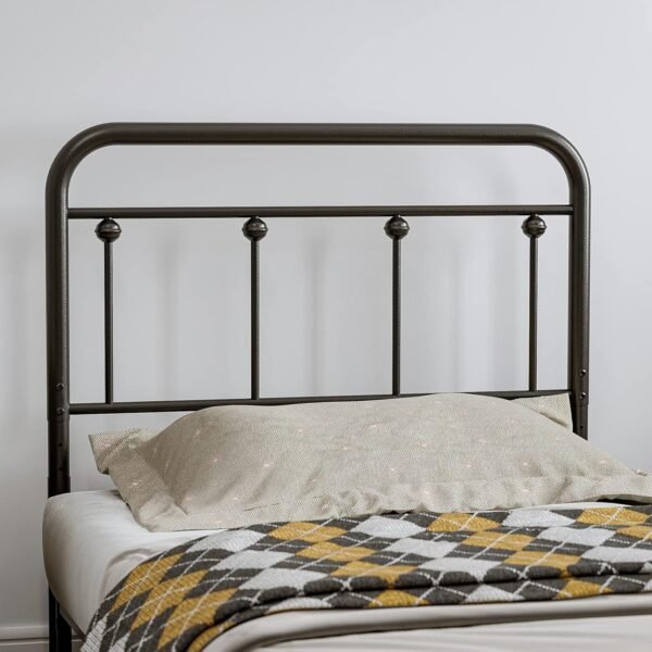 IKIFLY Metal Twin Size Headboard, Adjustable Height, Farmhouse Victorian Style, Easy Assembly, Twin/Twin XL Headboard Only for Bedroom, Black