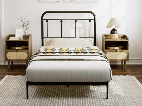 IKIFLY Metal Twin Size Headboard, Adjustable Height, Farmhouse Victorian Style, Easy Assembly, Twin/Twin XL Headboard Only for Bedroom, Black - Image 2