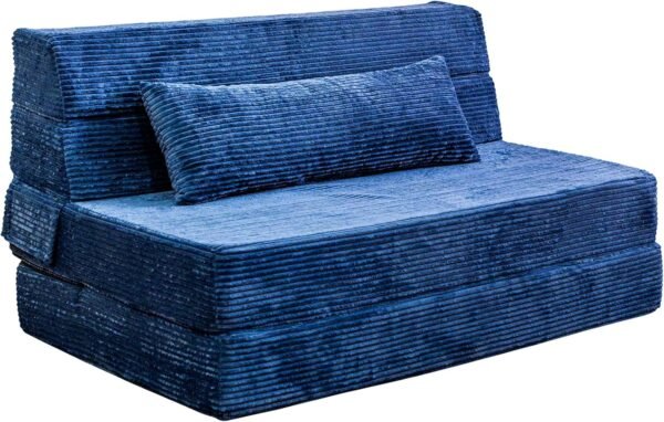 Folding Sofa Bed, Convertible Sleeper Chair with Pillow, High Density Memory Foam Fold Out Couch, Foldable Mattress Futon Sofa for Living Room/Dorm/Guest Use/Apartment/Home Office - Image 3