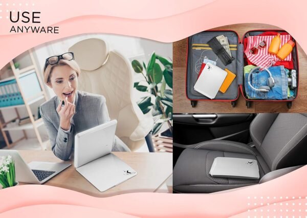 Makeup Mirror, Vanity Mirror, LED Vanity Mirror, 3 Color Light Portable Mirror, Travel Vanity Mirror, Vanity Makeup Mirror, Travel Rechargeable Mirror - Image 4