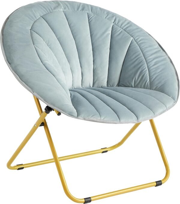 Urban Lifestyle Velvet Channel Stitch Saucer Chair, Grey