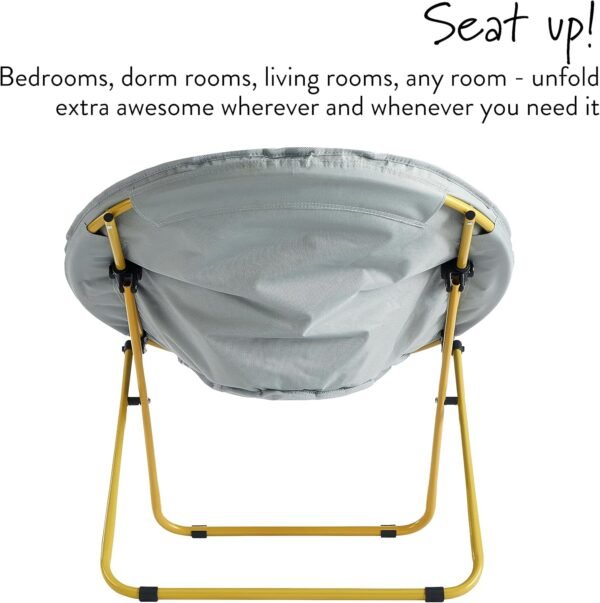 Urban Lifestyle Velvet Channel Stitch Saucer Chair, Grey - Image 6
