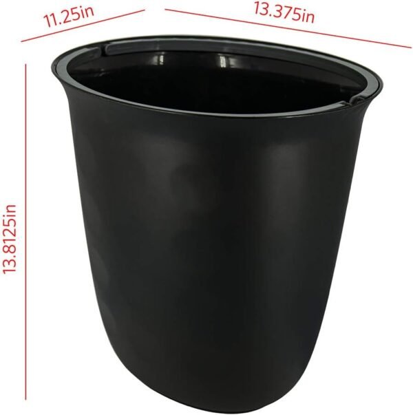 Glad Dimple Oval Trash Can Waste Bin 17L with Bag Ring, Black - Image 4