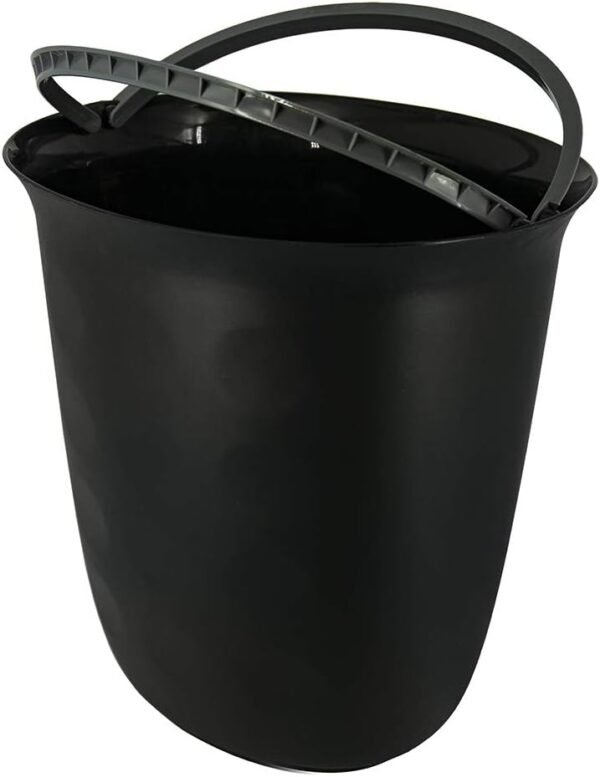 Glad Dimple Oval Trash Can Waste Bin 17L with Bag Ring, Black - Image 2