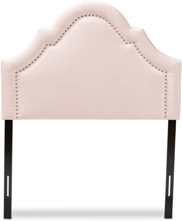 Baxton Studio Rita Modern and Contemporary Light Pink Velvet Fabric Upholstered Twin Size Headboard - Image 4