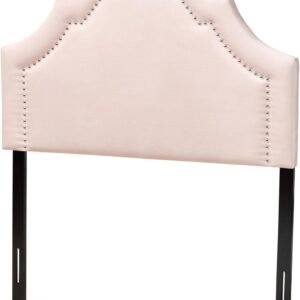Baxton Studio Rita Modern and Contemporary Light Pink Velvet Fabric Upholstered Twin Size Headboard