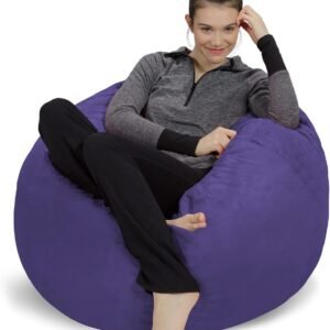 Sofa Sack Bean Bag Chair – Plush, Ultra Soft – Memory Foam Bean Bag Chair with Microsuede Cover – Stuffed Foam Filled Furniture and Accessories for Dorm Room 3 Feet – Violet