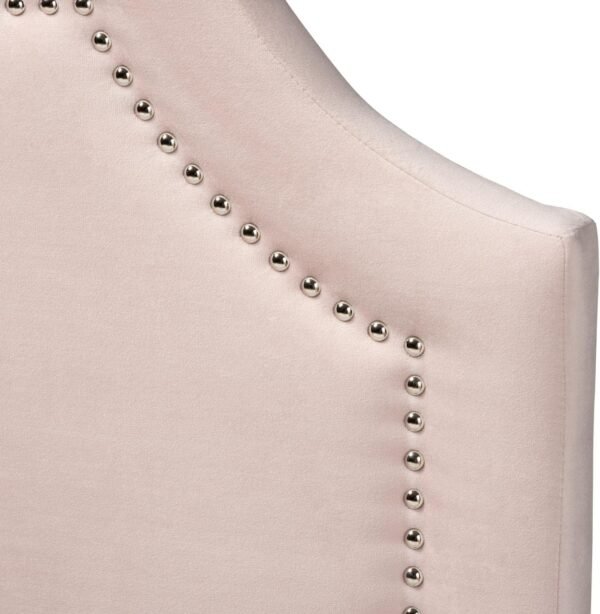 Baxton Studio Rita Modern and Contemporary Light Pink Velvet Fabric Upholstered Twin Size Headboard - Image 5