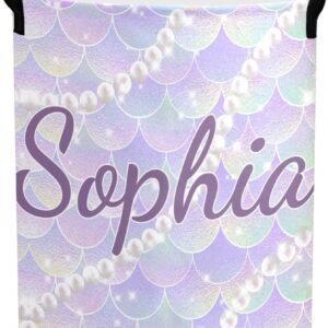 Custom Laundry Basket Name Pattern Laundry Basket Personalized Collapsible Laundry Hamper with Name Dirty Clothes Storage Basket with Handles (Multi33)