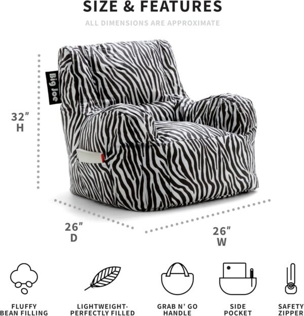 Big Joe Duo Chair, Zebra - Image 3